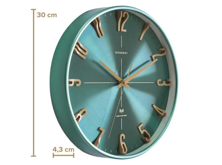 Zegar  ścienny Radiowy Kolor Turkusowy Nr.992