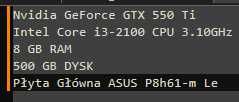 PC Klasyk GTX550Ti/i3/8RAM/500GB