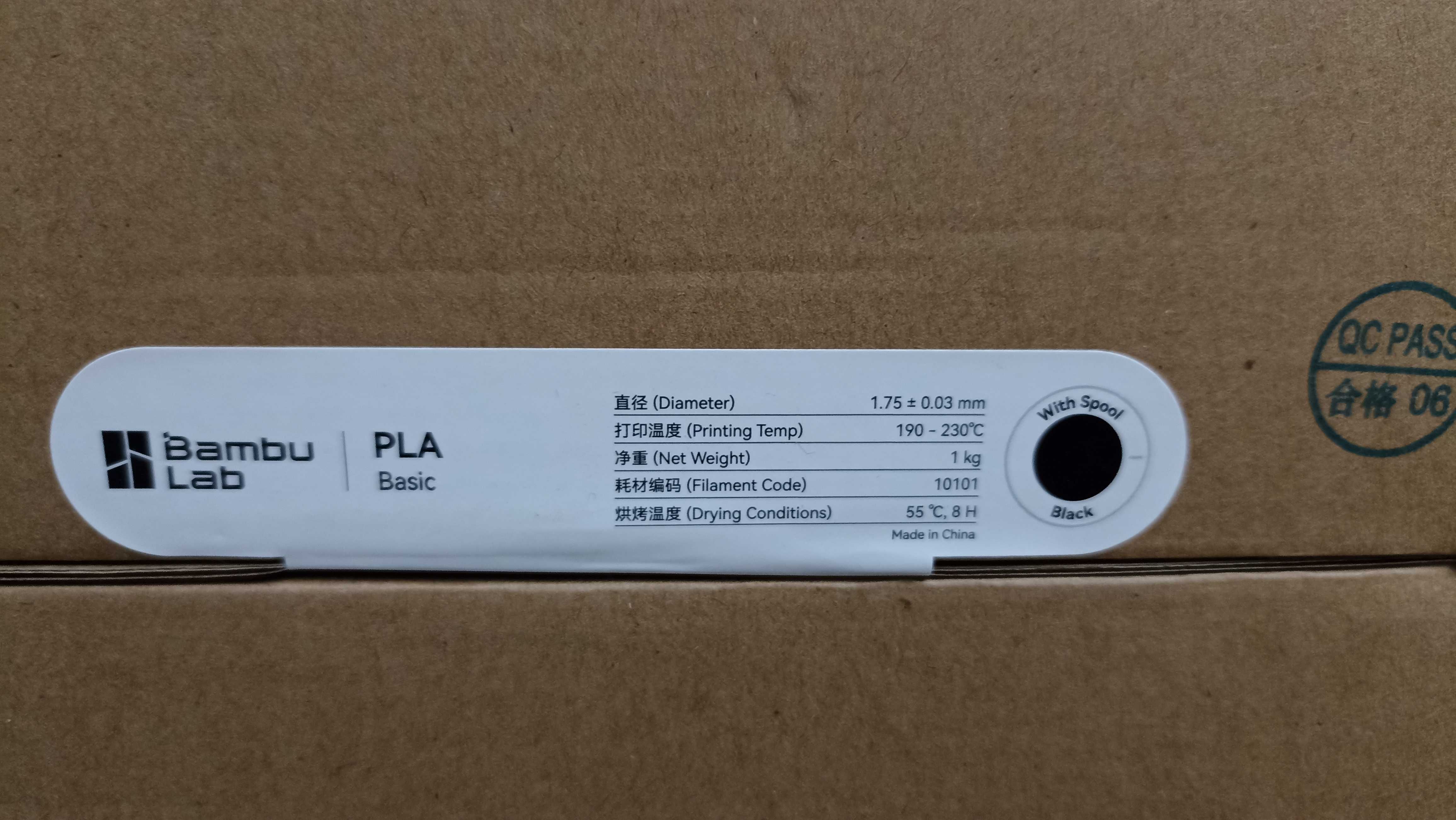 6 szt. Filament Bambu Lab PLA Basic - Black, 1kg with spool, Original