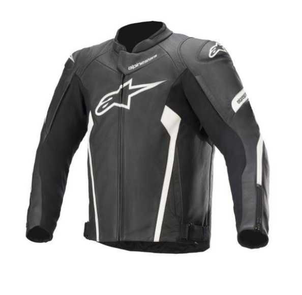 Kurtka skórzana Alpinestars FASTER V2 BLACK/WHITE sportowa bez garba
