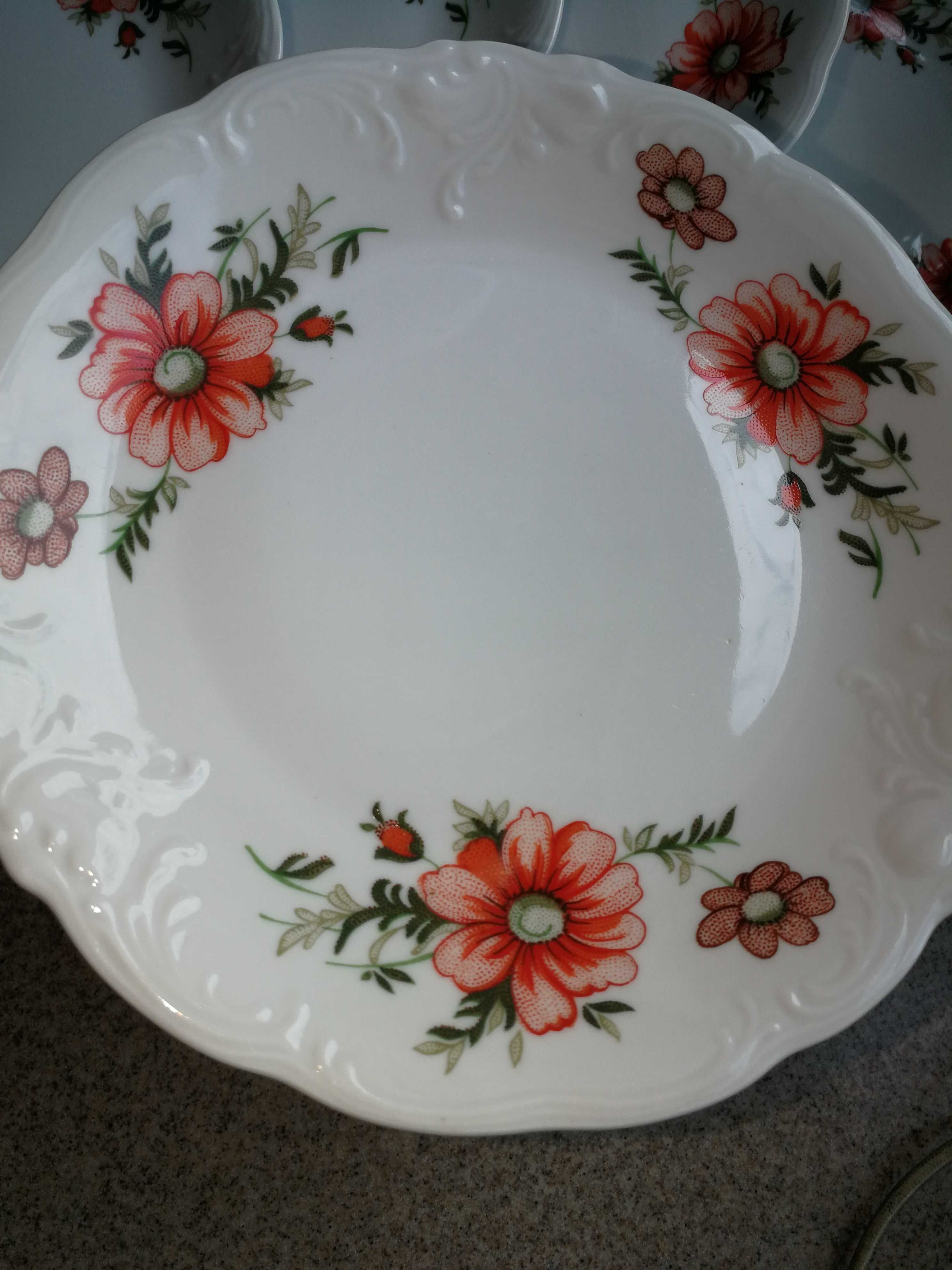 WAWEL Talerzyki deserowe/śniadaniowe 7 szt. porcelana z lat 80-tych