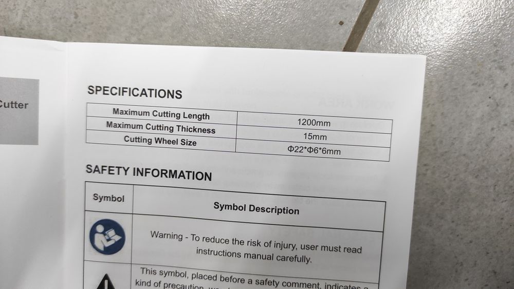 Vevor Maszynka do cięcia płytek glazury terakoty ręczna 1200MM