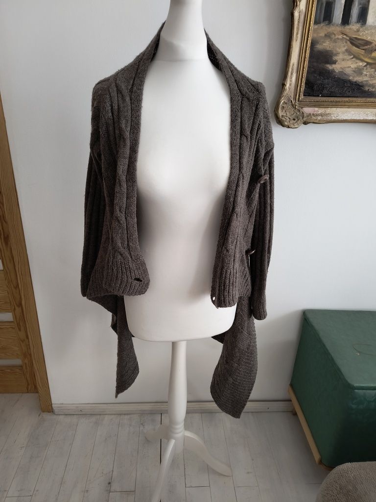 Sweter damski z wełną asymetryczny rozmiar M