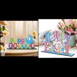 Placa de Madeira - Happy Easter / Feliz Pascoa