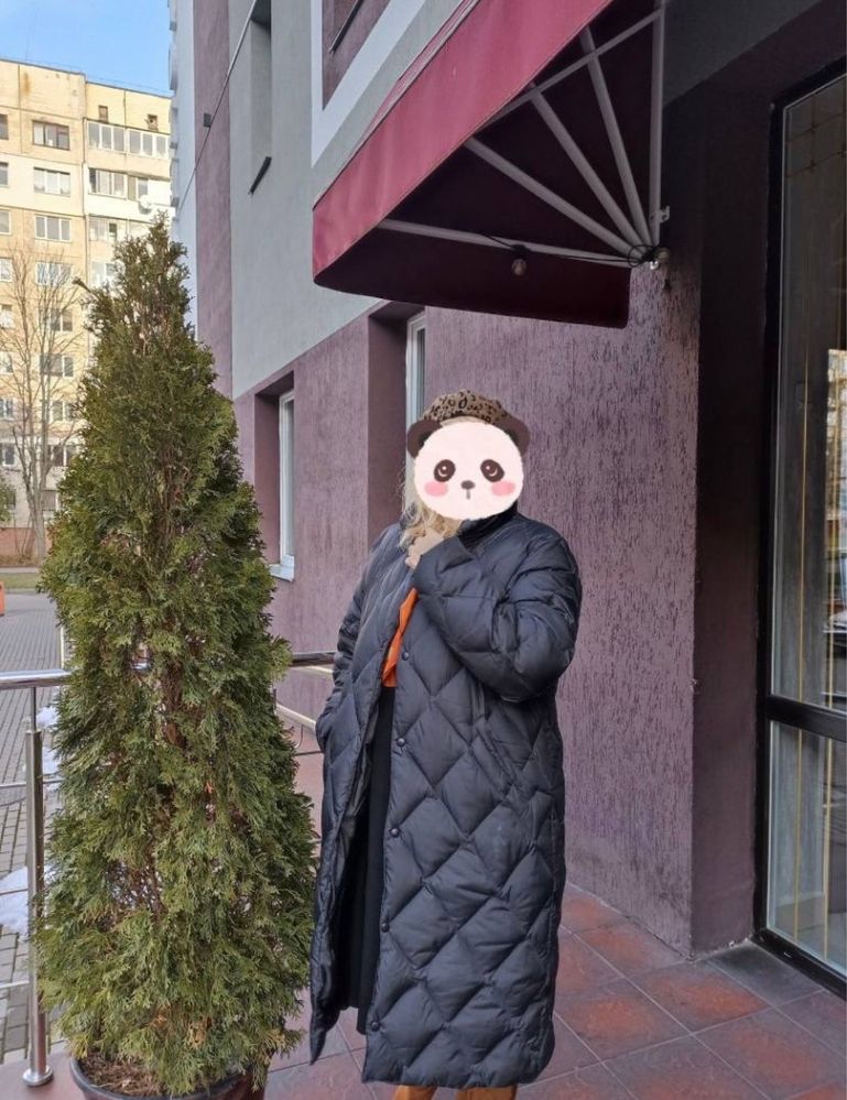 Стеганное пальто/куртка зимняя на пуху/ пуховик