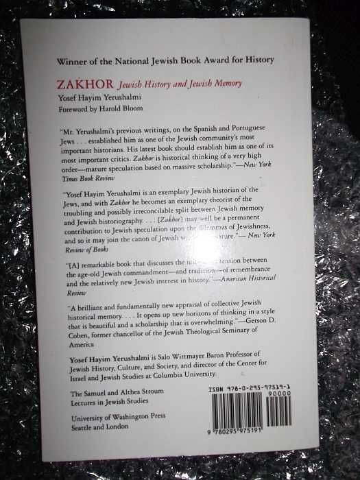 Judaistyka "Zakhor: Żydowska historia i żydowska pamięć" (in English)