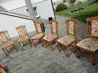 Stół Dębowy 160x100 + 6 Krzeseł SOLIDNE