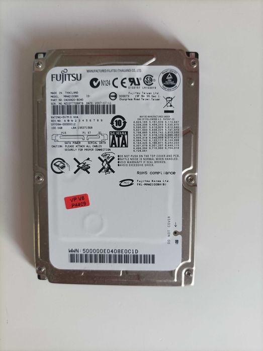 Disco Rígido Fujitsu MHW2100BH 100GB de 2,5"