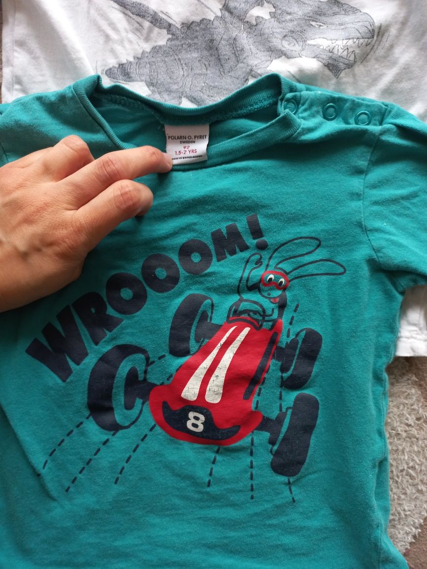 Bluzki koszulki z długim rękawem dla chłopca 92 98 dinozaur auto