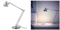 Ikea lampka antifoni - biurko, srebrna, super stan