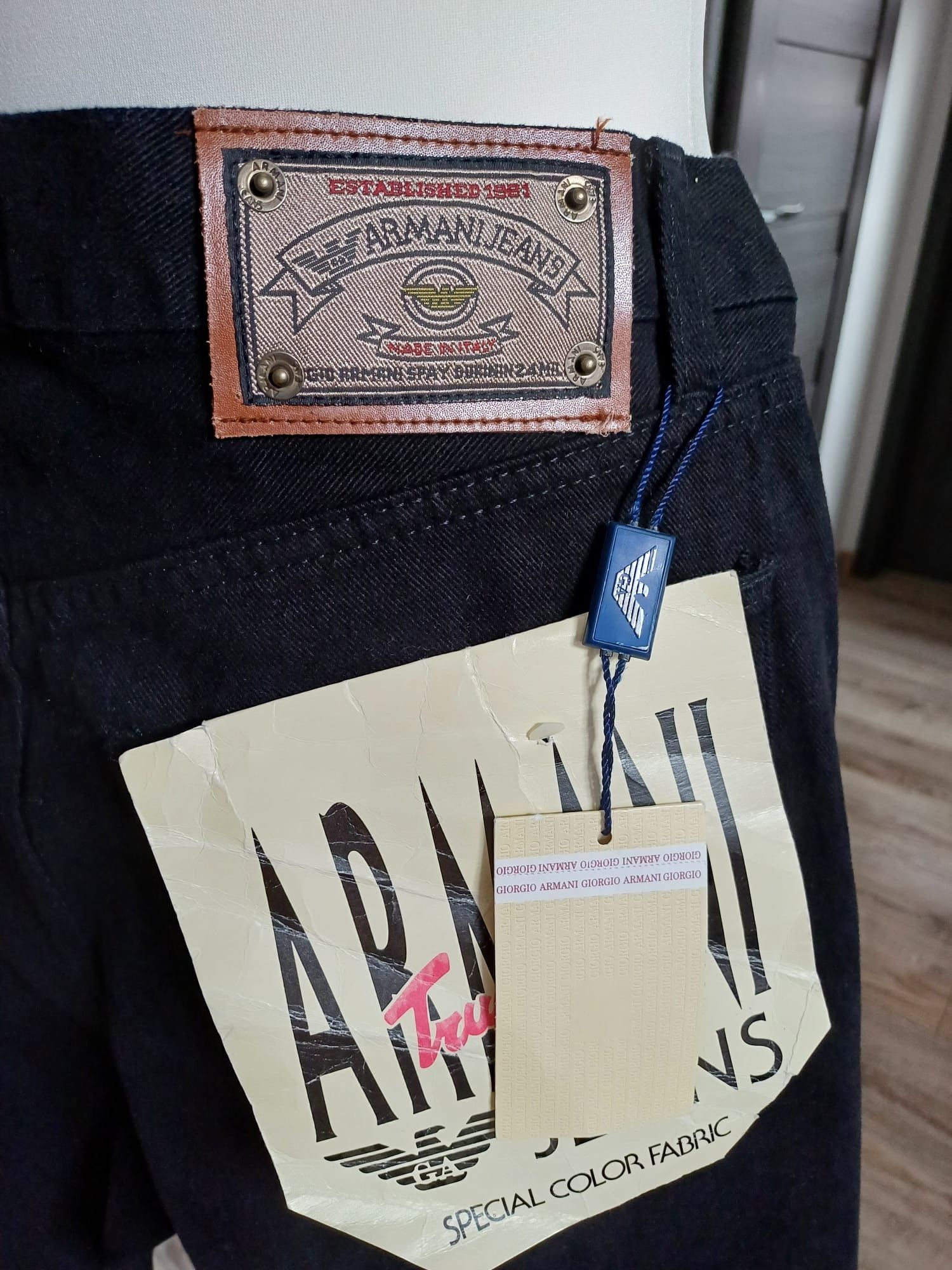 Spodnie męskie czarny mięsisty jeans Armani Jeans rozm L.