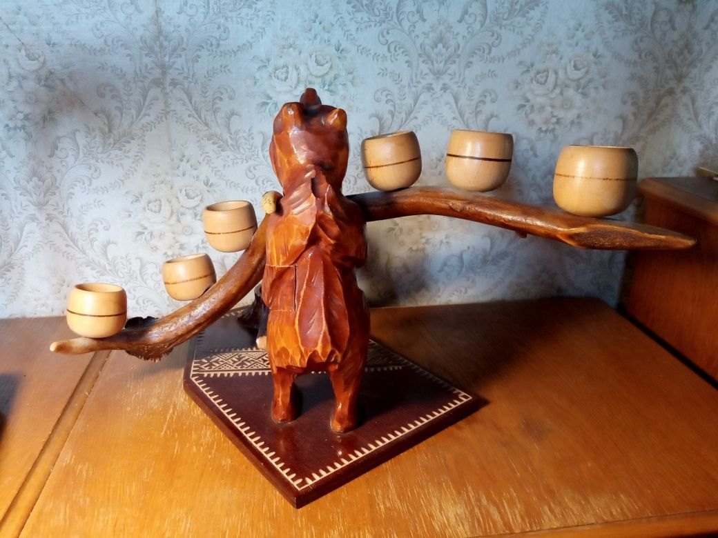 Підсвічник ведмідь деревяний