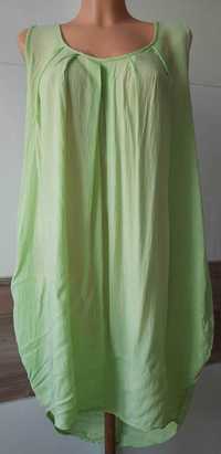 włoska limonkowa sukienka oversize rozmiar 40-42