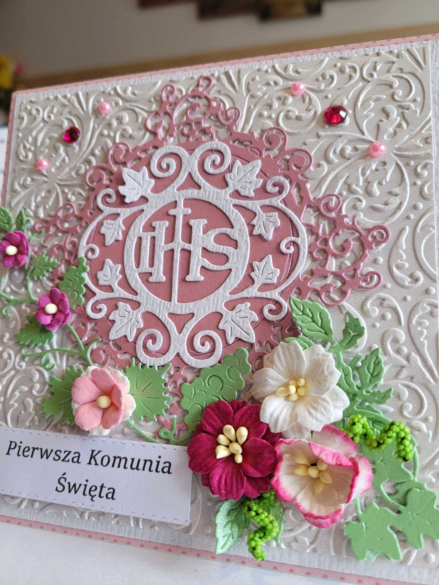 Kartka komunijna scrapbooking