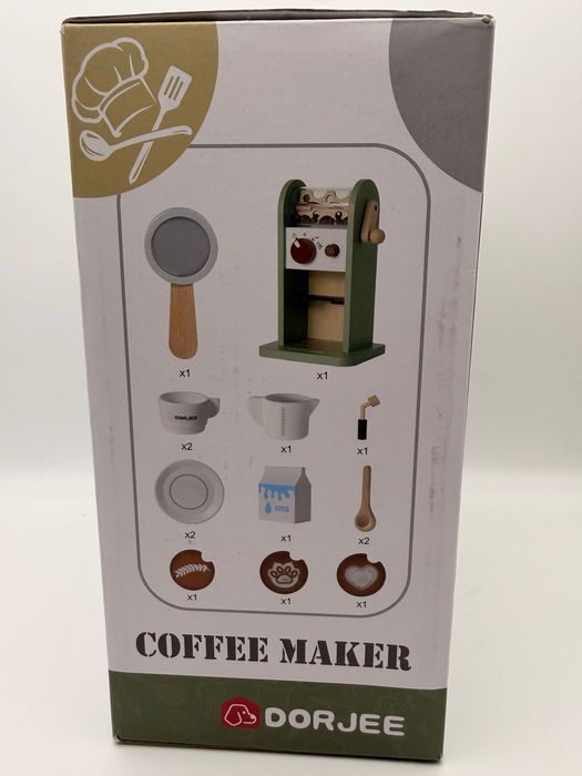 Drewniany zestaw do zabawy w ekspres do kawy z młynkiem