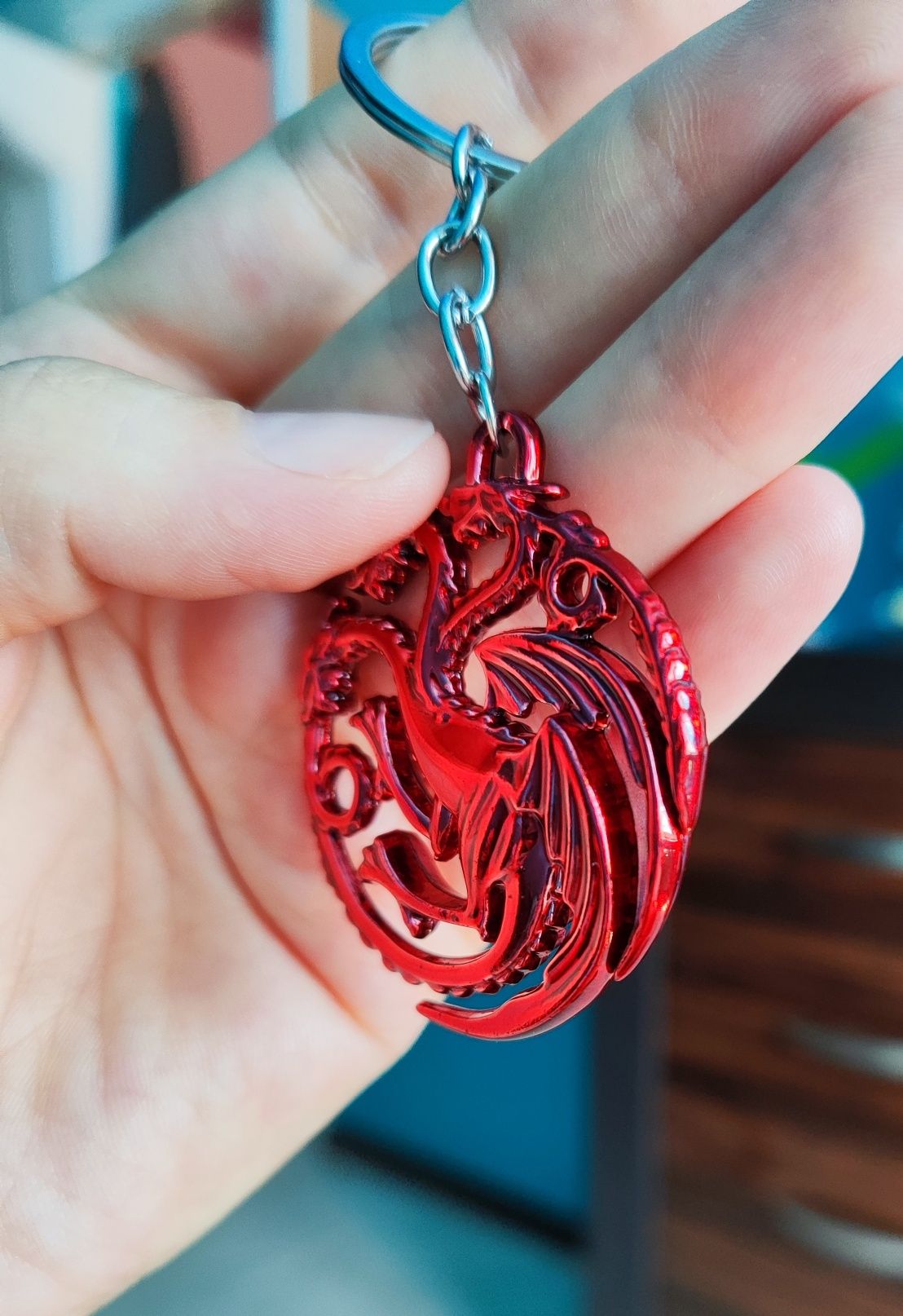 Gra o Tron - breloczek - symbol rodu Targaryen.