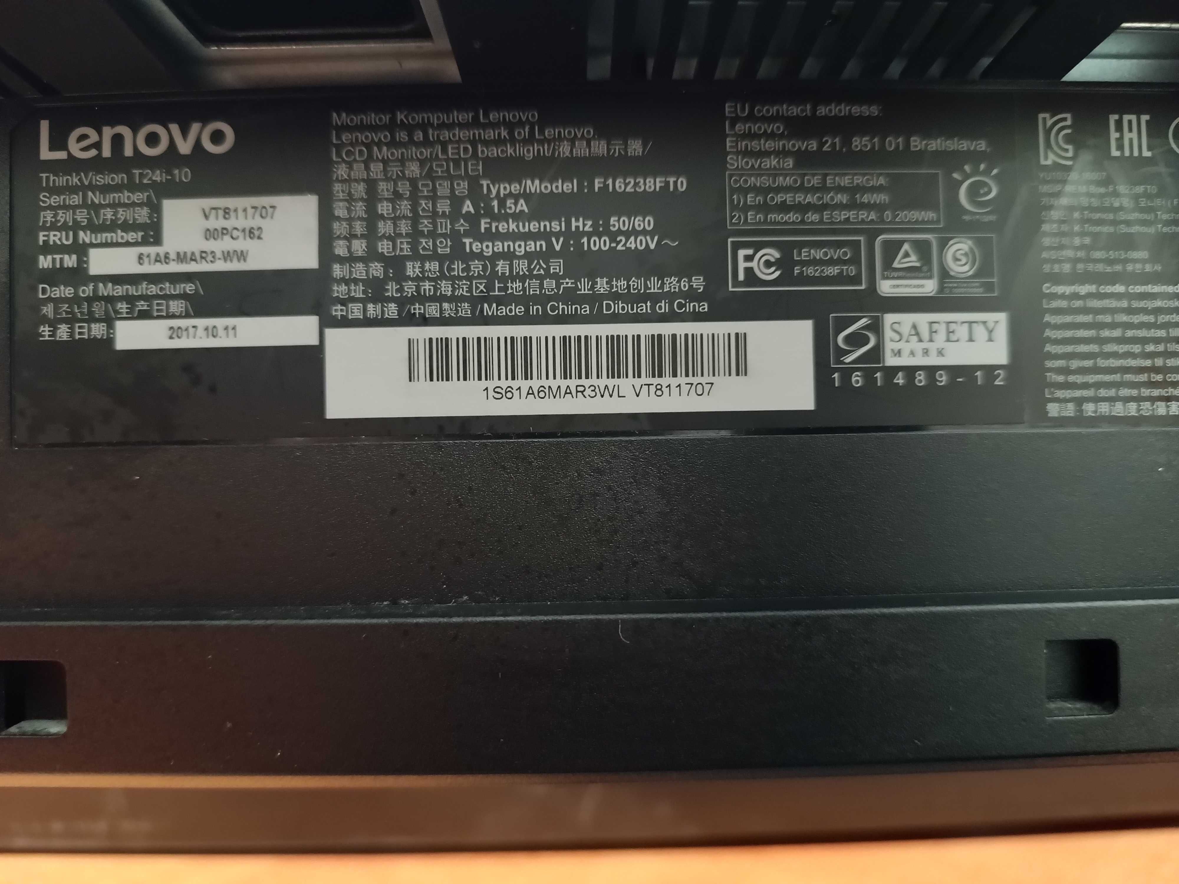 Monitor Lenovo thinkvision t24i 10