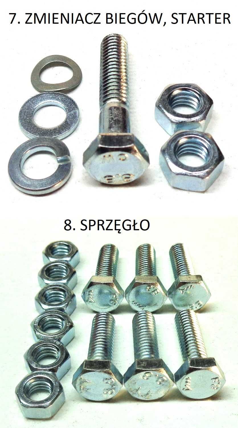 SILNIK MZ ETZ 250 TS 250 Komplet śruby silnika ocynk