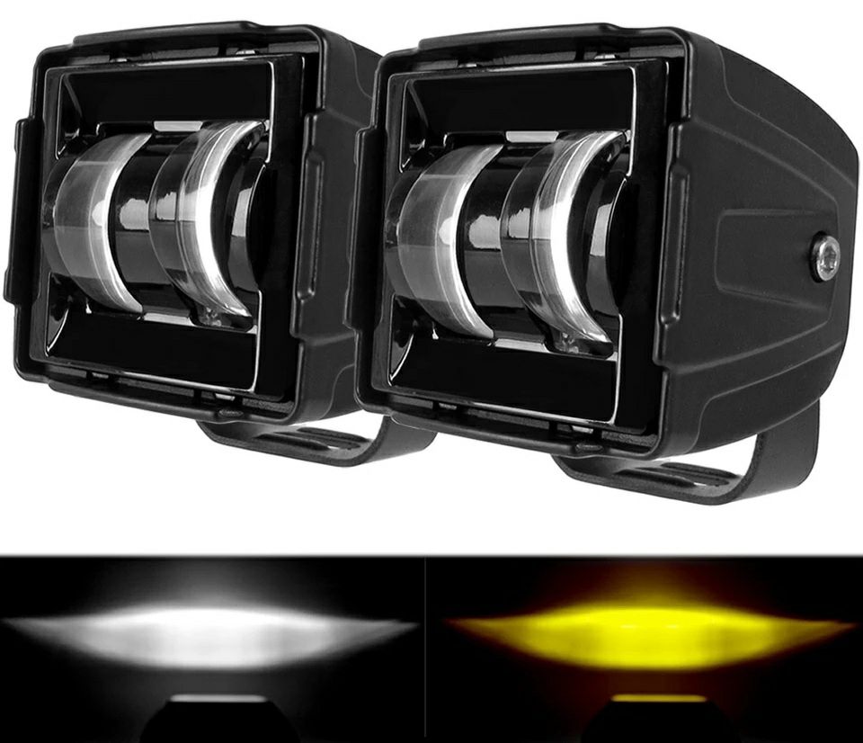 Дополнительная фара с СТГ Белый и Жёлтый LED 30W LED противотуманка