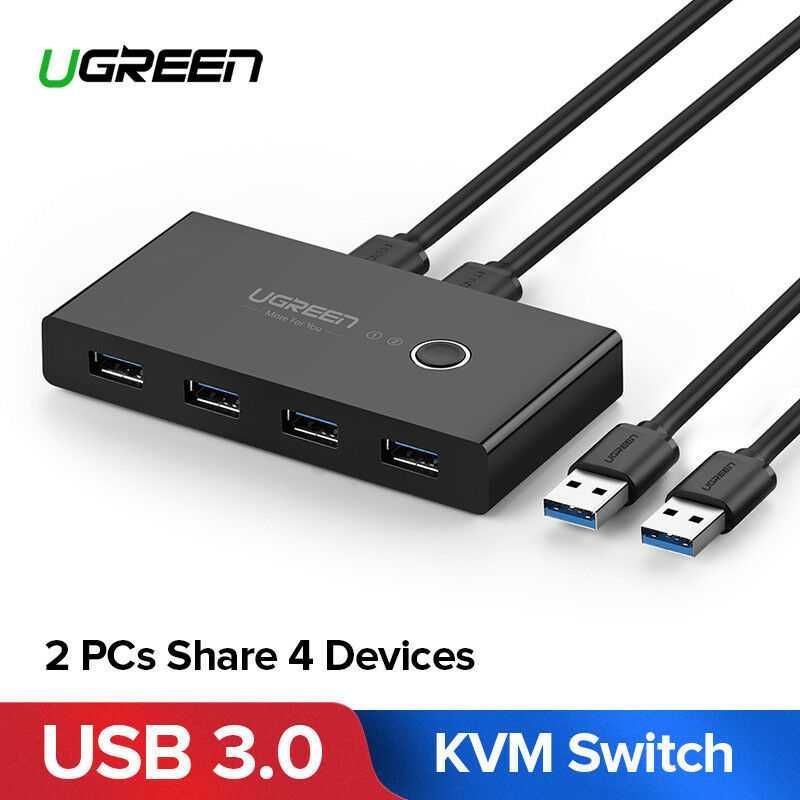 USB хаб на 2 компьютера KVM Switch hub USB 3.0 Ugreen Гарантия!