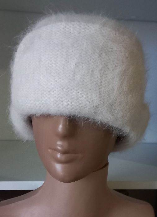 Женская вязаная шапка-ушанка Знижка 10%