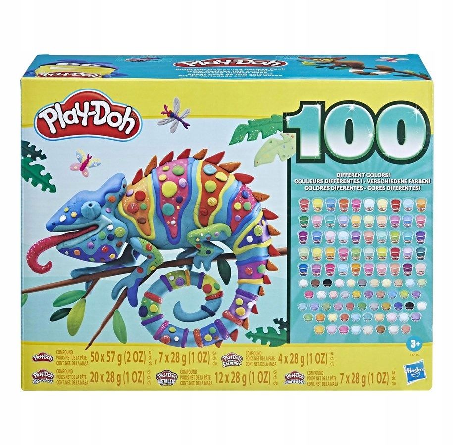 Play Doh Zestaw 100 Szt Mas Plastycznych Różne Kolory