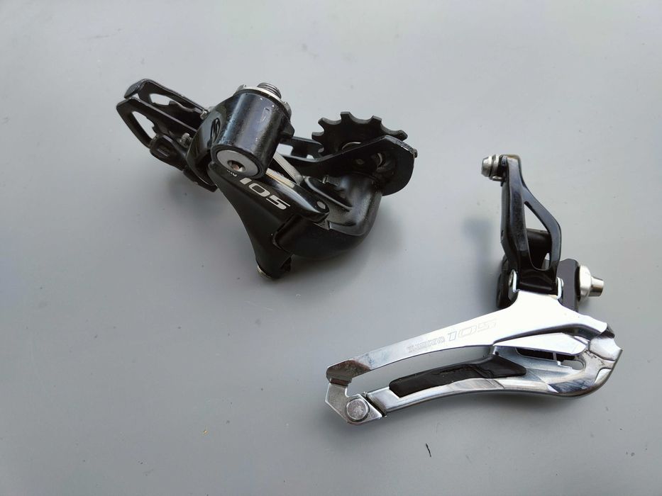 Ładny komplet przerzutek SHIMANO 105 RD/FD 5800 2x11 Przód+tył