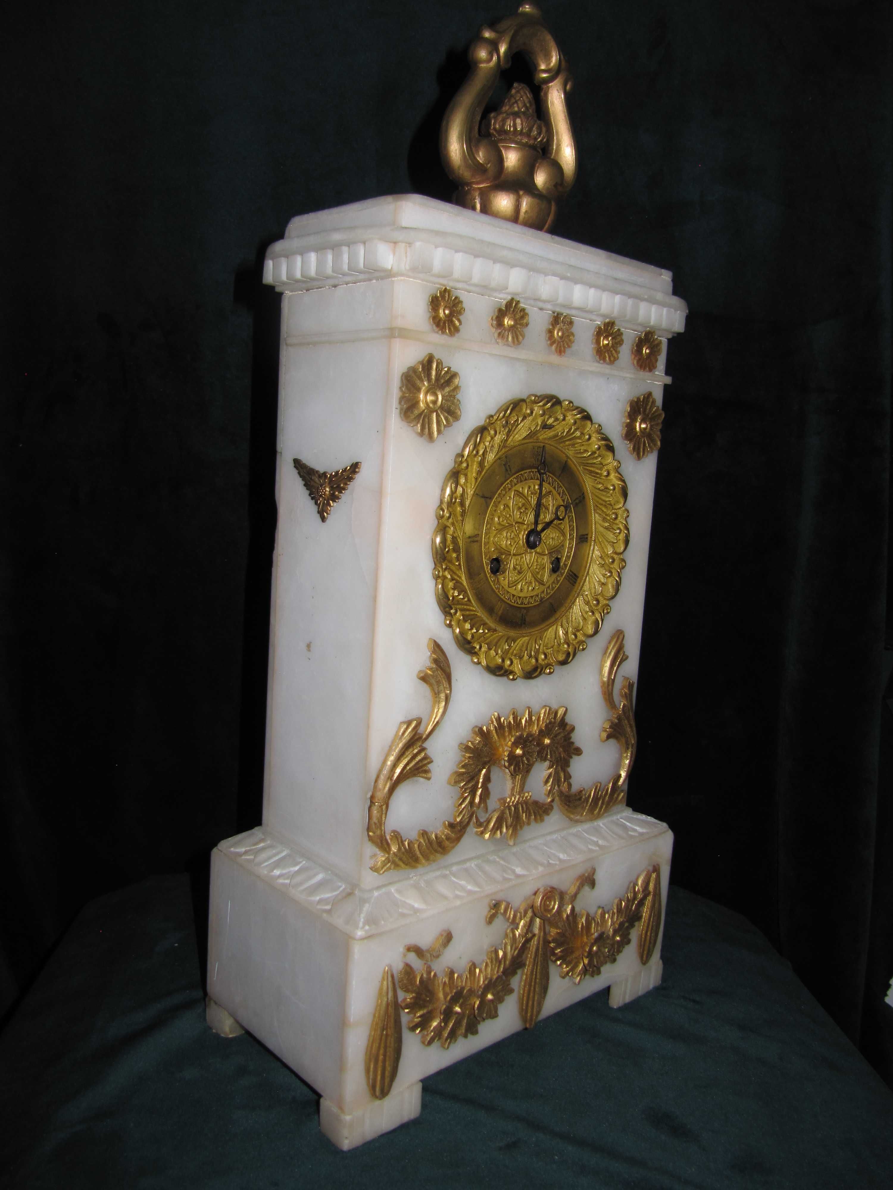 Empir-Alabaster Zegar Kominkowy Ok, 1839 r