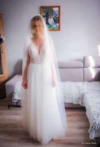 Suknia ślubna rozmiar 38 welon gratis