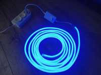 Neon LED Flex Niebieski 4m 230V + ściemniacz 4 metry IP67 PVC 8x16