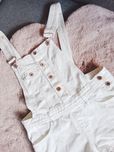 Białe ogrodniczki krótkie spodenki Cropp S vintage