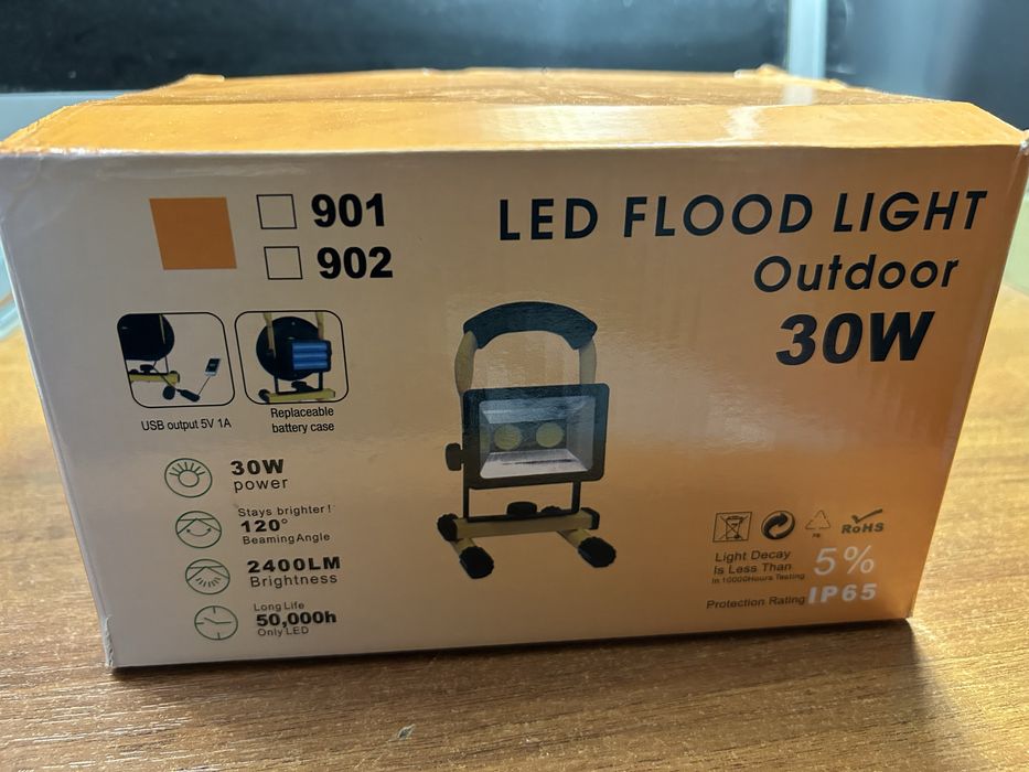 Прожектор акумуляторний 30w 3x18650