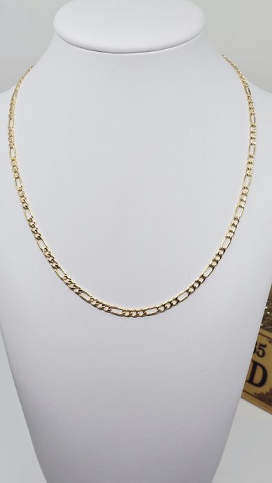 Złoty łańcuszek splot figaro próba 585 14k dmuchany