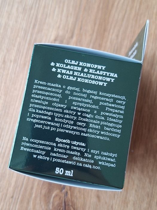 Efektima krem, maska do twarzy z olejem konopnym. Nocna reperacja.nowy