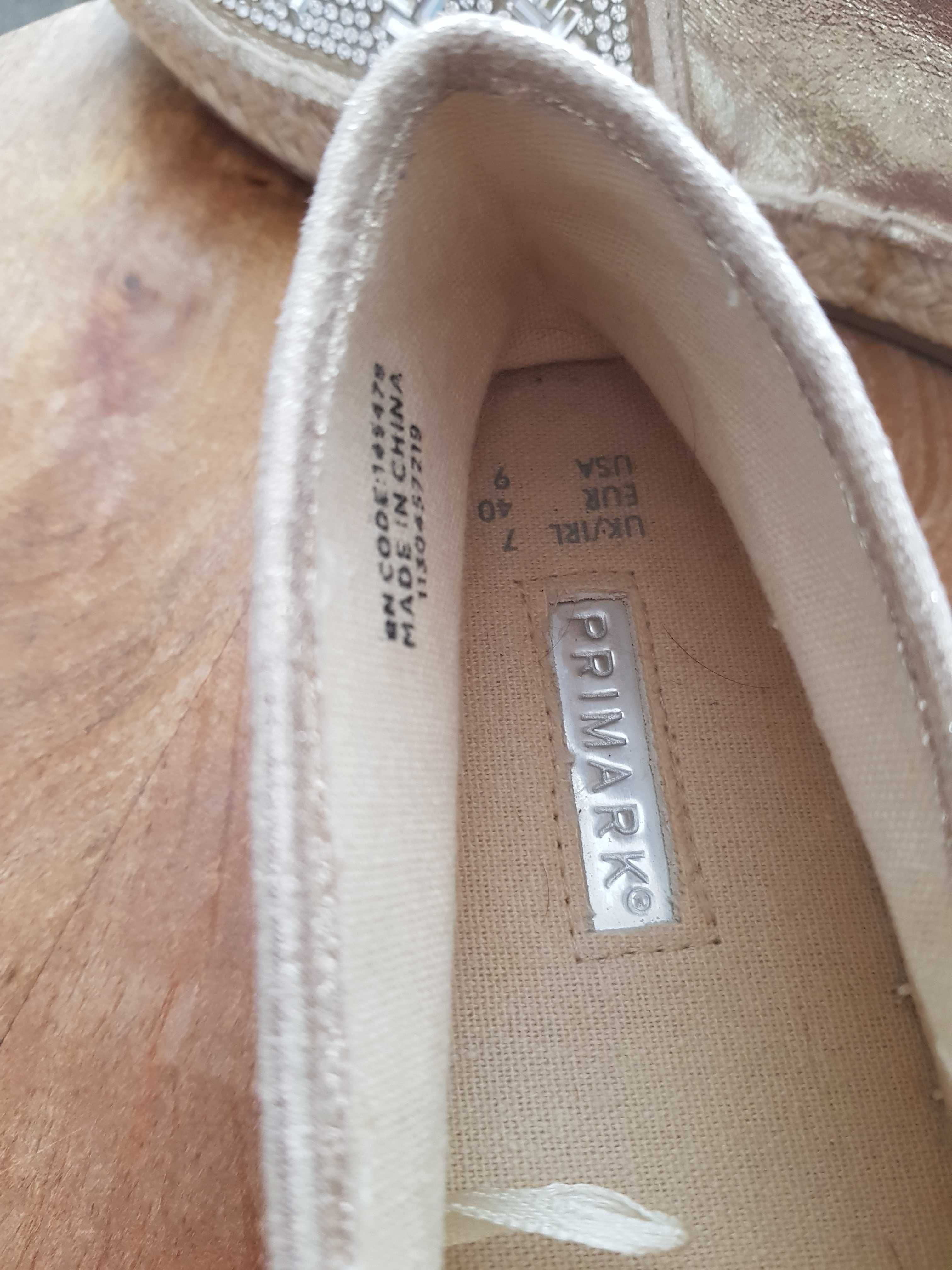 Zlote espadryle Primark 40