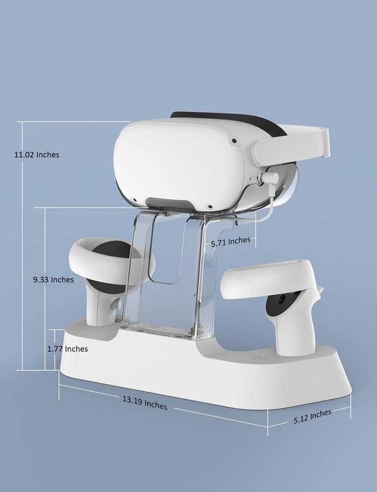 Stacja ładująca LED do gogli kontrolerów Oculus Quest VR biała