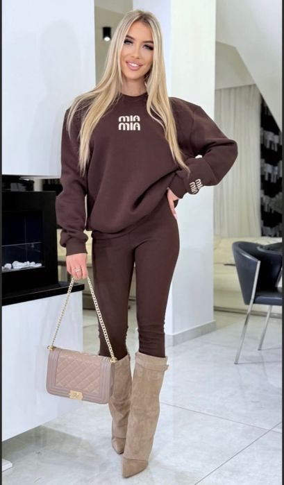 Komplet damski bluza legginsy