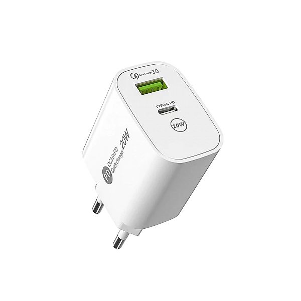 Ładowarka sieciowa A6MaxL 20W USB-A USB-C z kablem USB-C - Lightning 1