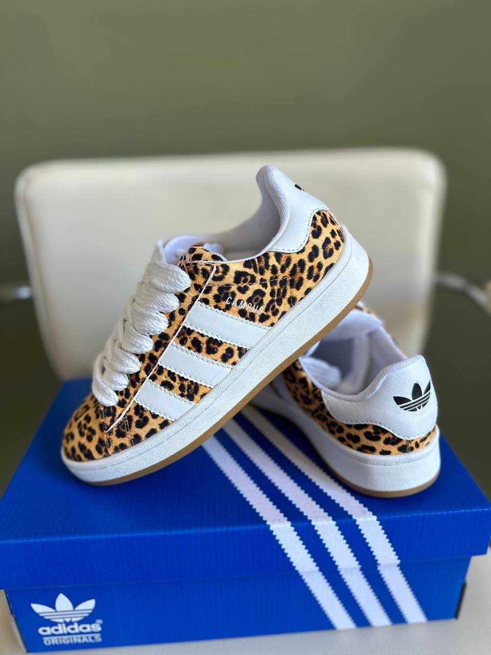 Жіночі кросівки Adidas Campus леопардовий з білим 0651 НОВИНКА