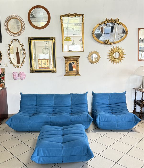 Ligne Roset Sofa Fotel Puf Togo Kobalt Alcantara
