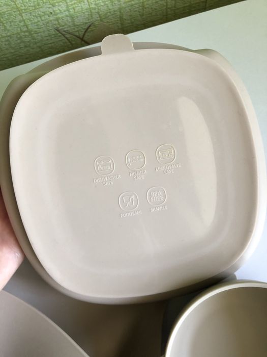 Набір силіконового посуду на присосці для дітей, посуд для прикорму