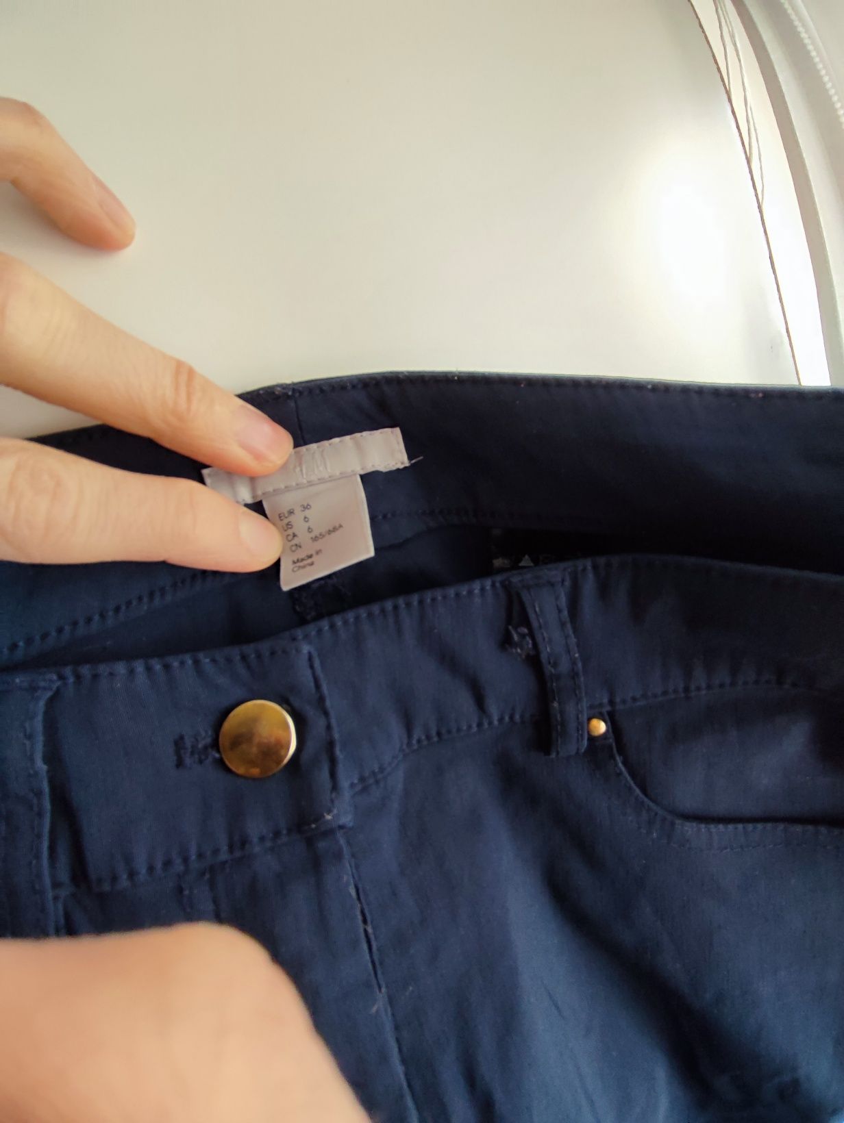 Spodnie eleganckie granatowe damskie s h&m