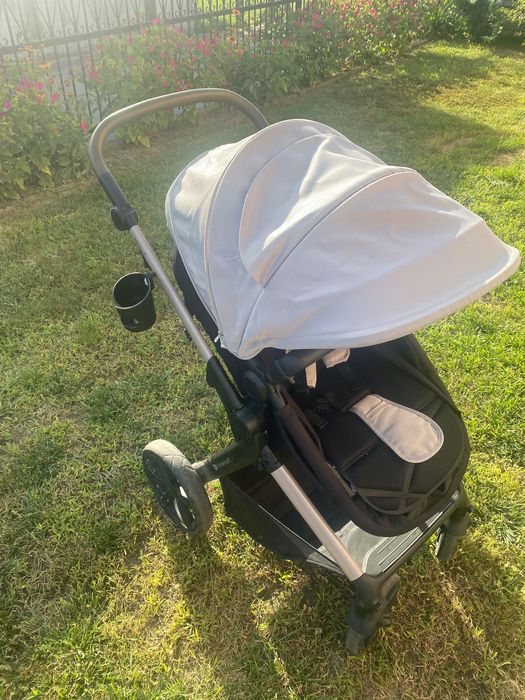 Szary Wózek dziecięcy gondola i spacerówka 3w1 Kinderkraft