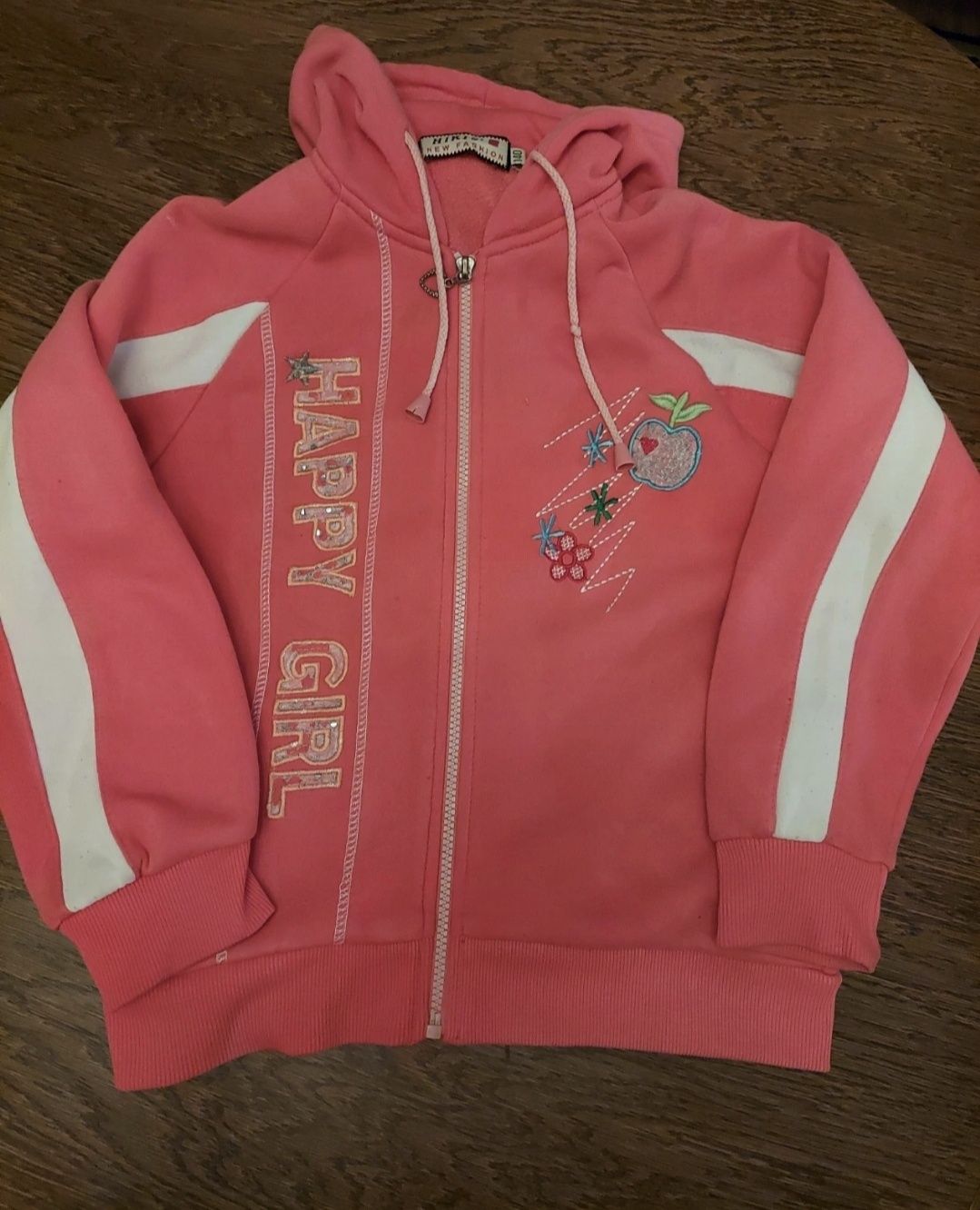 Bluza dla dziewczynki rozpinana z kapturem