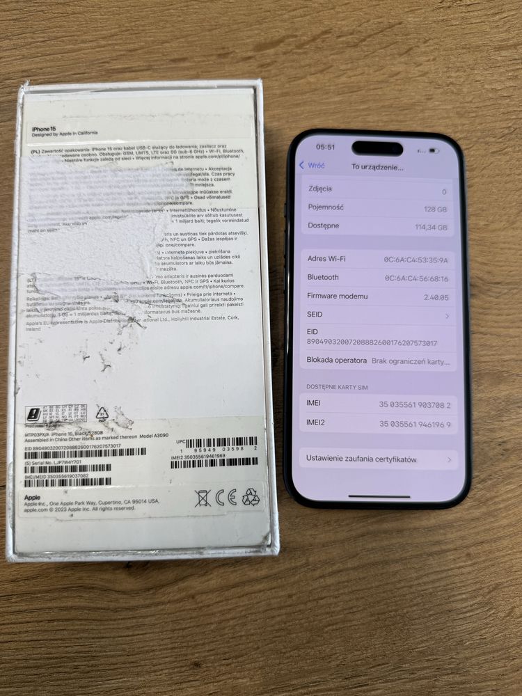 Iphone 15 128gb STAN IDEALNY!!!
