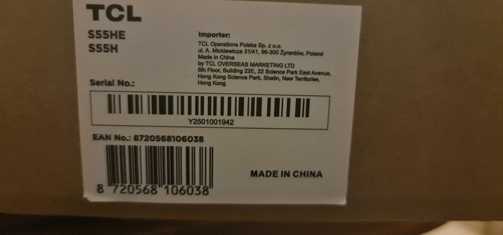 NOWY! Soundbar TCL S55HE 220 W