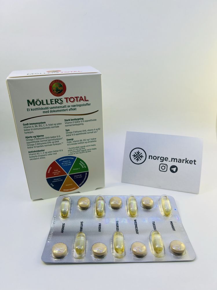 Möller’s Total Omega-3 + Вітаміни/Мінерали з Норвегії
