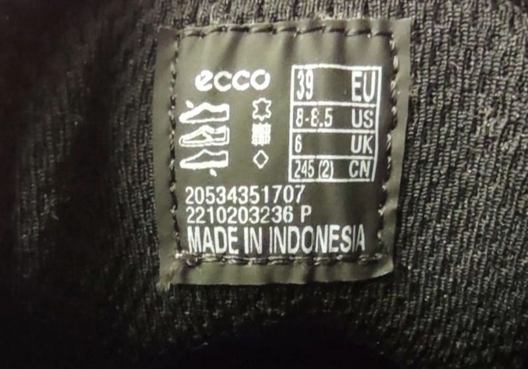 кожаные 25см кроссовки кеды Ecco оригинал