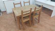 Conjunto Mesa Ikea INGO e 4 Cadeiras IVAR Pinho