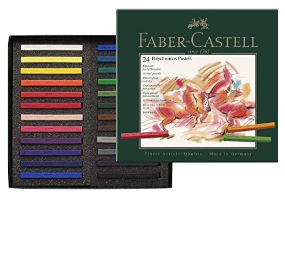 Estojo de Pastéis seco polychromos, 24 Gizes Faber-Castell, pouco uso